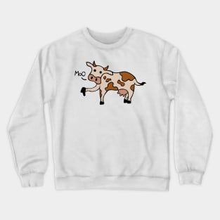 Moo / Boo Cow Thumbs Down Crewneck Sweatshirt